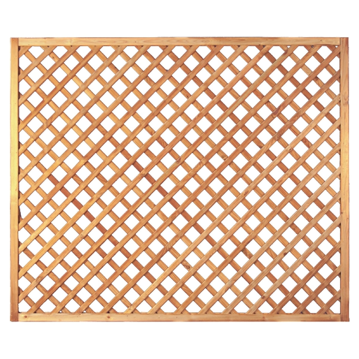 Diagonal-Rankzaun 180 x 150 cm
MW 6 x 6 cm, Rahmen 45/45 mm, kdi grün
Leisten 12 x 30 mm, genagelt