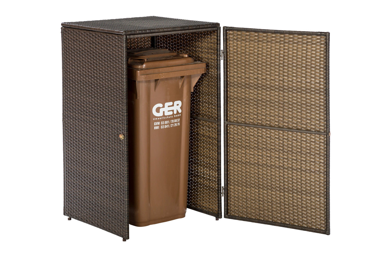 Mülltonnenabdeckung
76 x 76 x 123 cm, braun
