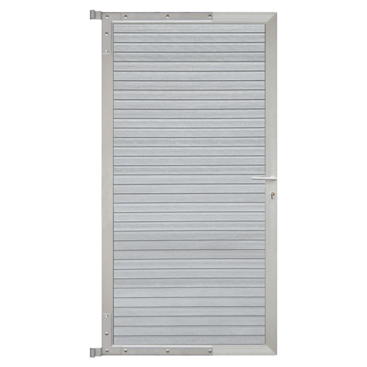 WAREN-Tor-Komplettset
90 x 173 cm, Füllung smoke white
Rahmen silber