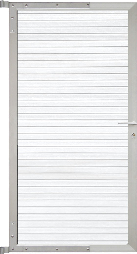 WAREN-Tor-Komplettset
90 x 173 cm, Füllung weiß
Rahmen silber