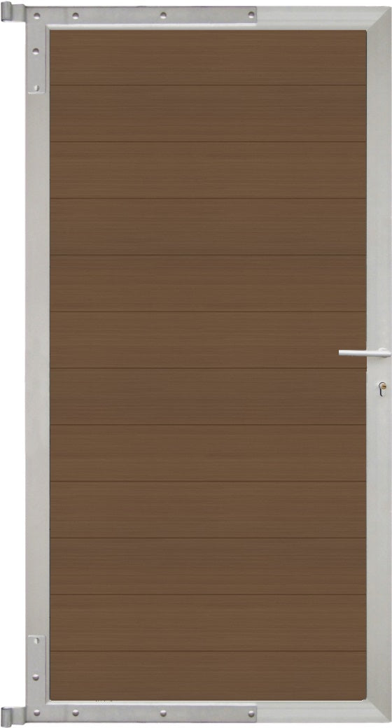 MAX-Tor-Komplettset
90 x 173 cm, Füllung teak
Rahmen silber