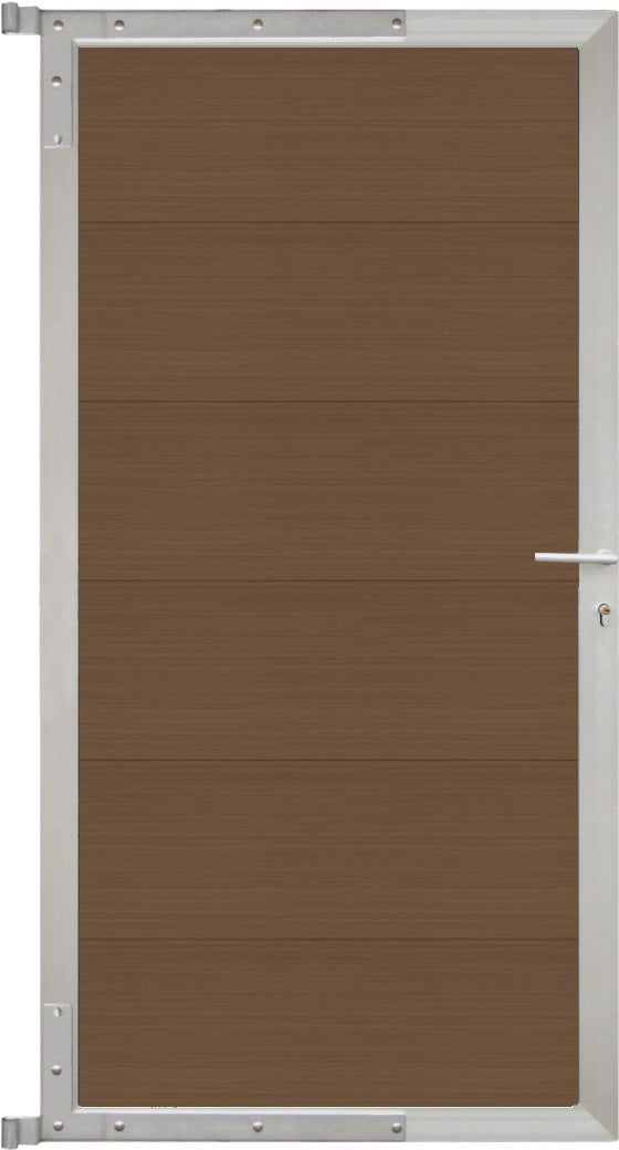 MAX-XL-Tor-Komplettset
90 x 173 cm, Füllung teak
Rahmen silber