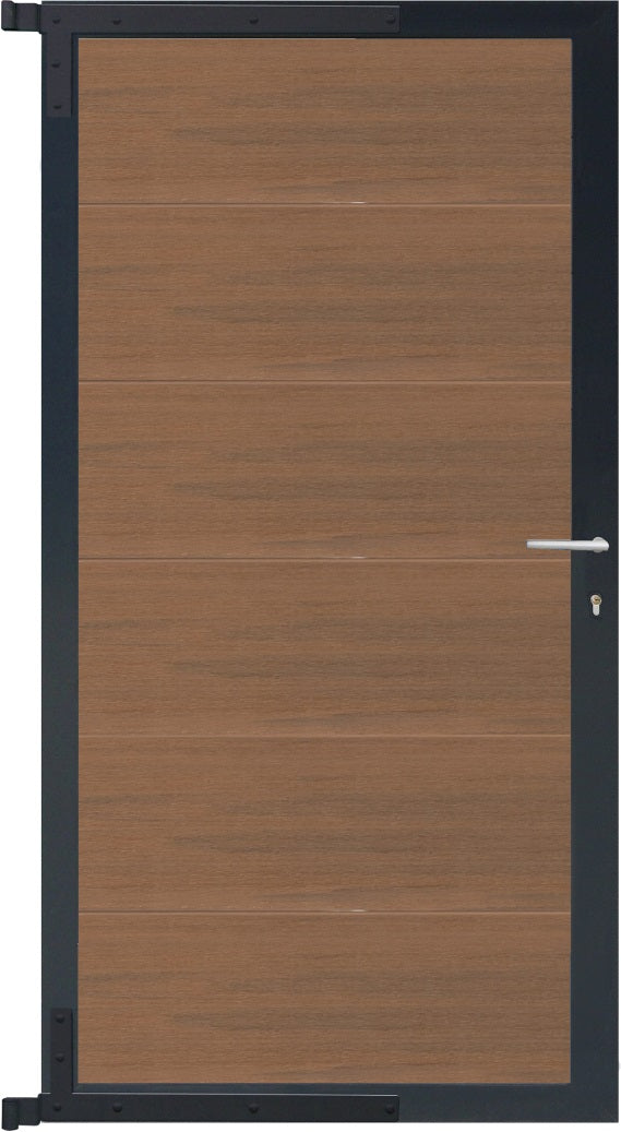ELZE-Tor-Komplettset
90 x 173 cm, Füllung teak
Rahmen anthrazit