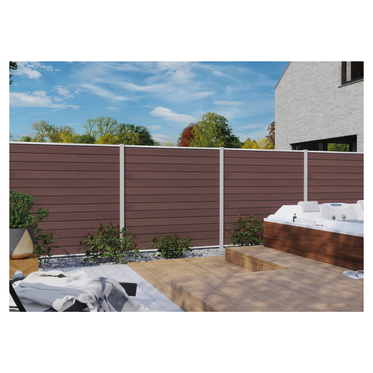 WOLLBACH-Serie, WPC-Steckzaun-Set
ca. 175 x 180 cm, MOKKA