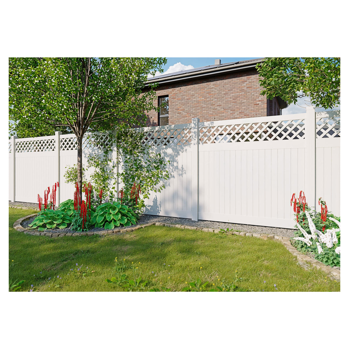 ALASKA-Serie Dichtzaun
Grundelement mit Rankgitter 177 x 178 cm
ohne Pfosten, PVC weiß, kartonverpackt