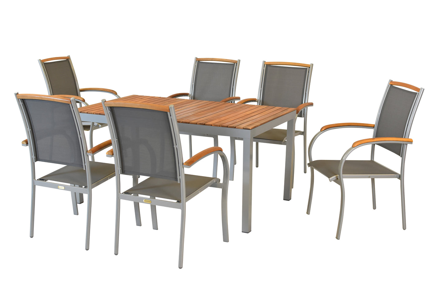 Siena Set 7tlg.
Aluminium/Akazie/Textil
