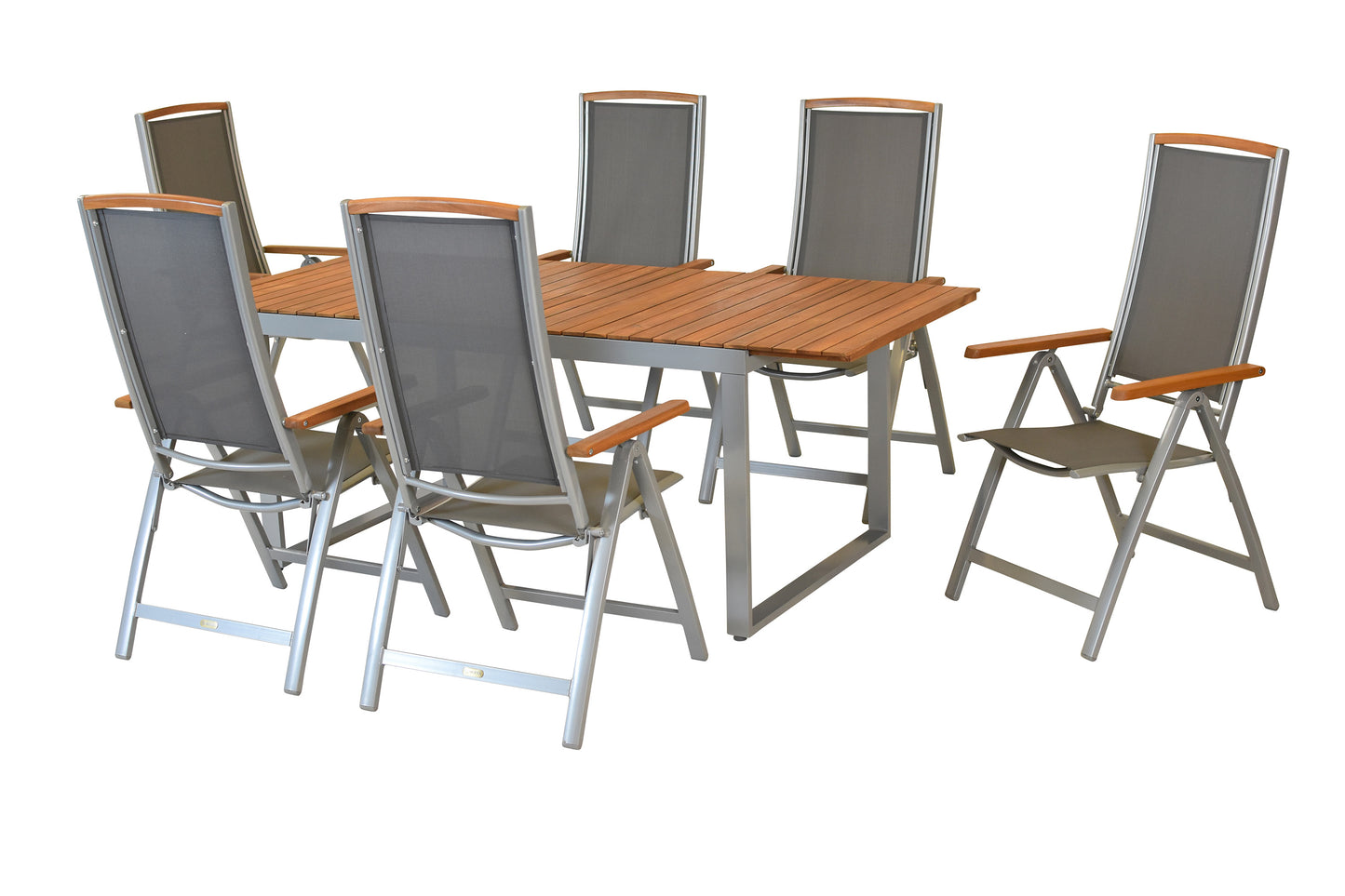 Siena Set 7tlg.
Aluminium/Akazie/Textil