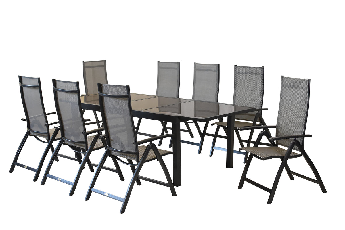 Vicenza Set 9tlg.
Aluminium/Textil