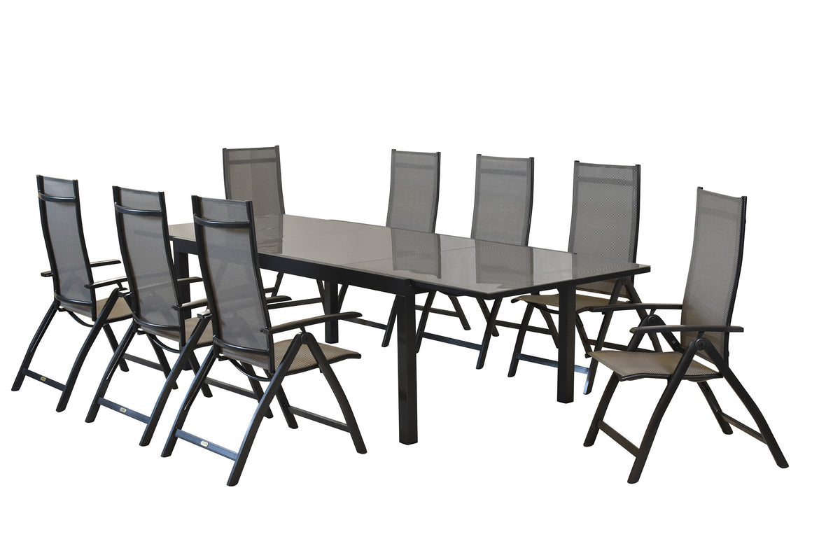 Vicenza Set 9tlg.
Aluminium/Textil