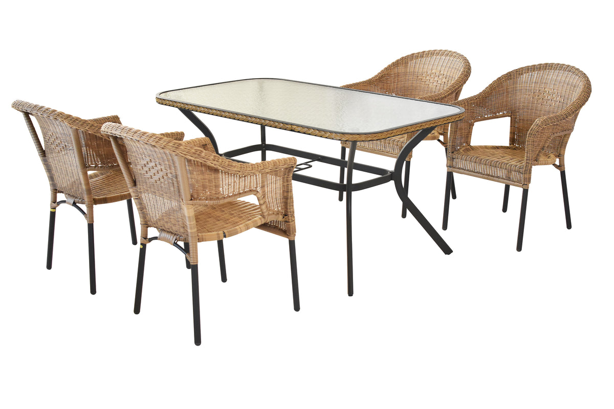 Ravenna Set 5tlg.
Aluminium/Kunststoffgeflecht