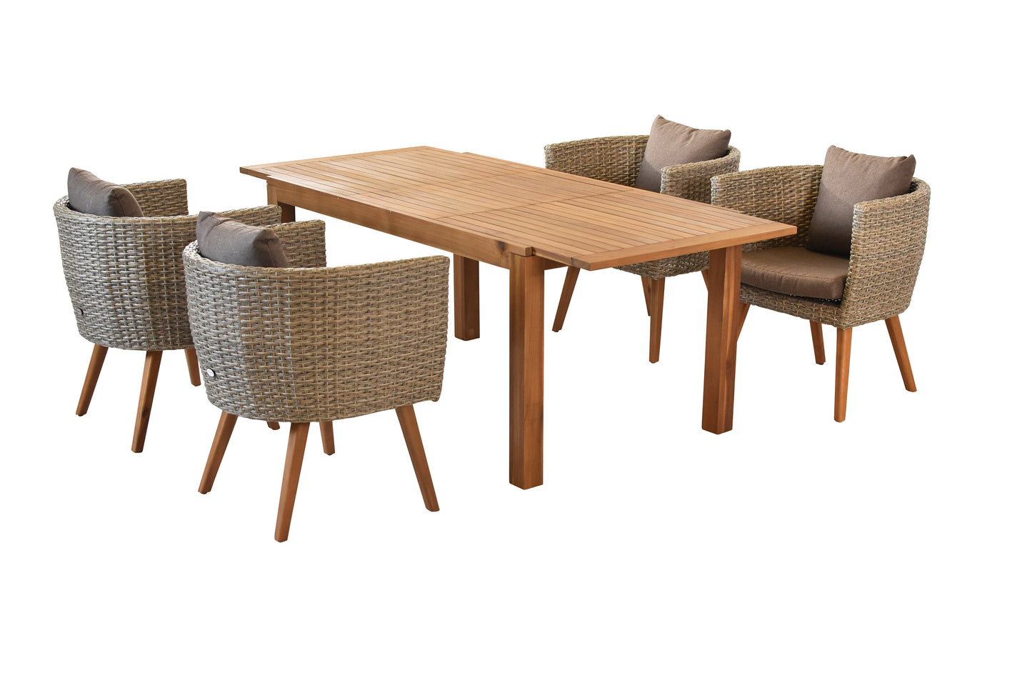 Imperia Set 5tlg.
Alu/Kunststoffgeflecht/Akazie
