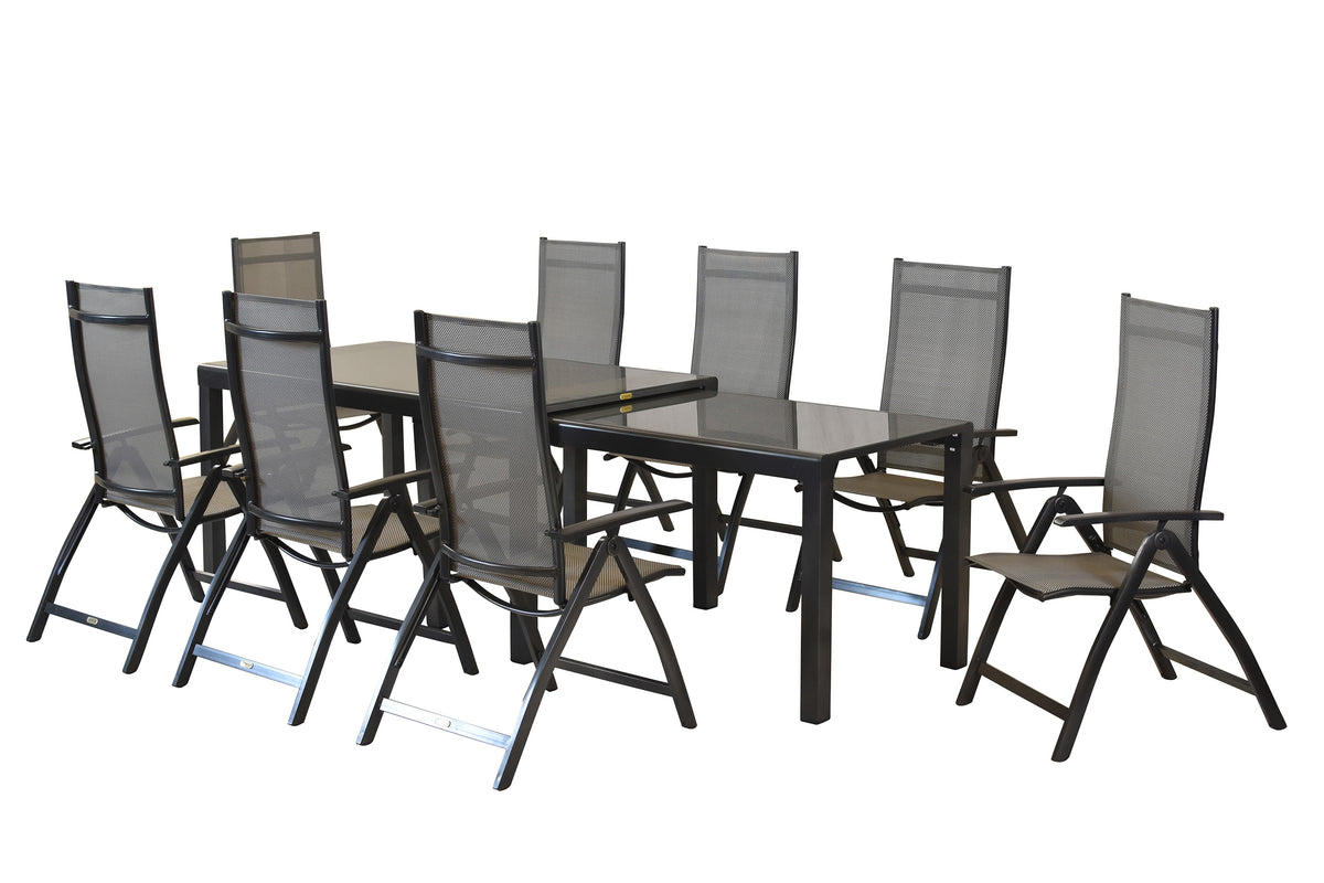 Vicenza Set 9tlg.
Aluminium/Textil