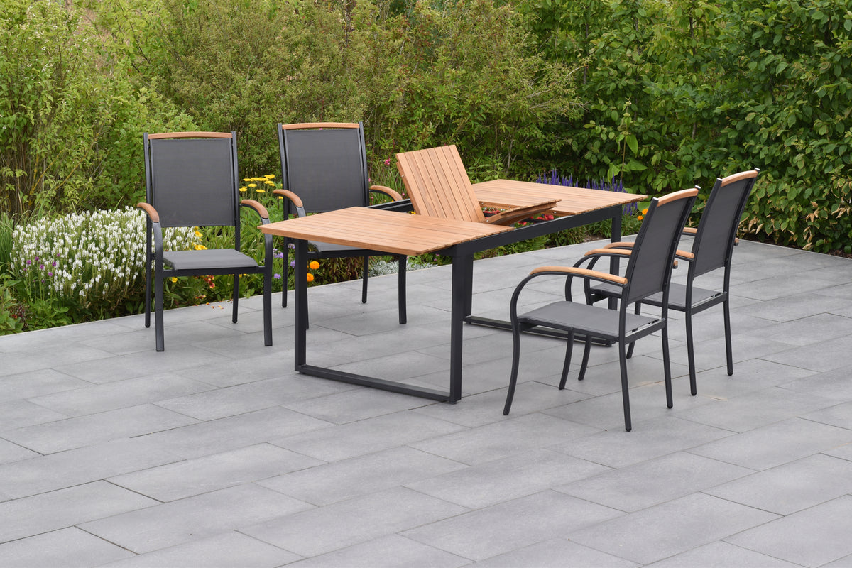 Siena Set 5tlg.
Aluminium/Akazie/Textil