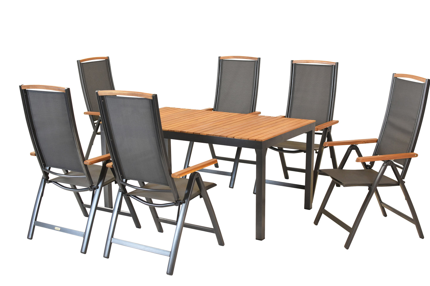 Siena Set 7tlg.
Aluminium/Akazie/Textil