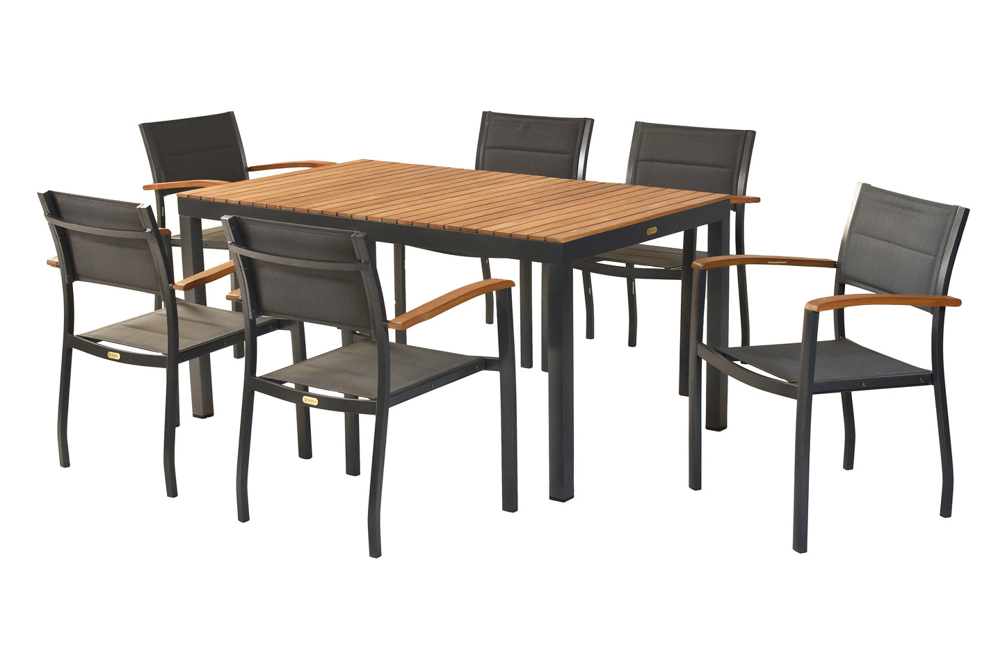 Paxos Set 7tlg.
Aluminium/Textil/Akazie