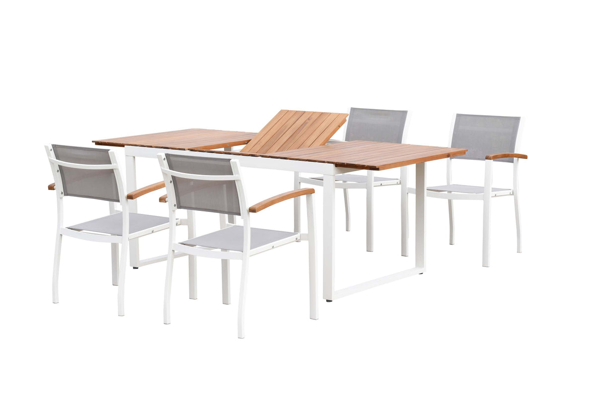 Naxos Set 5tlg.
Aluminium/Textil/Akazie