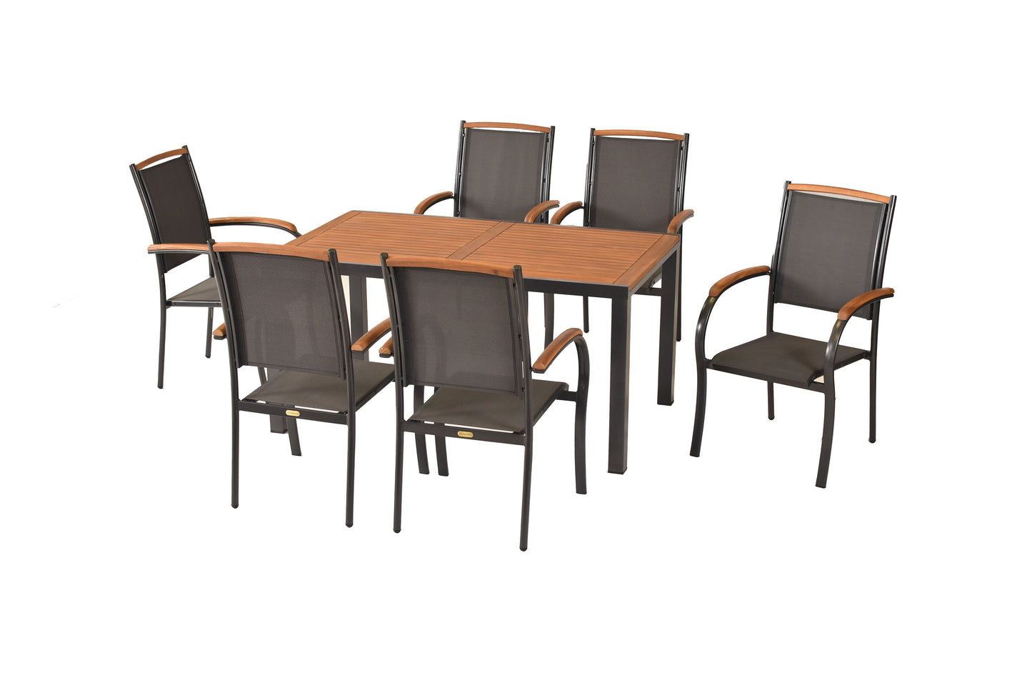 Siena Set 7tlg.
Aluminium/Akazie/Textil