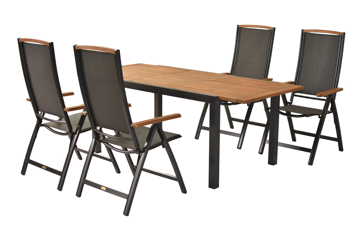 Siena Set 5tlg.
Aluminium/Akazie/Textil