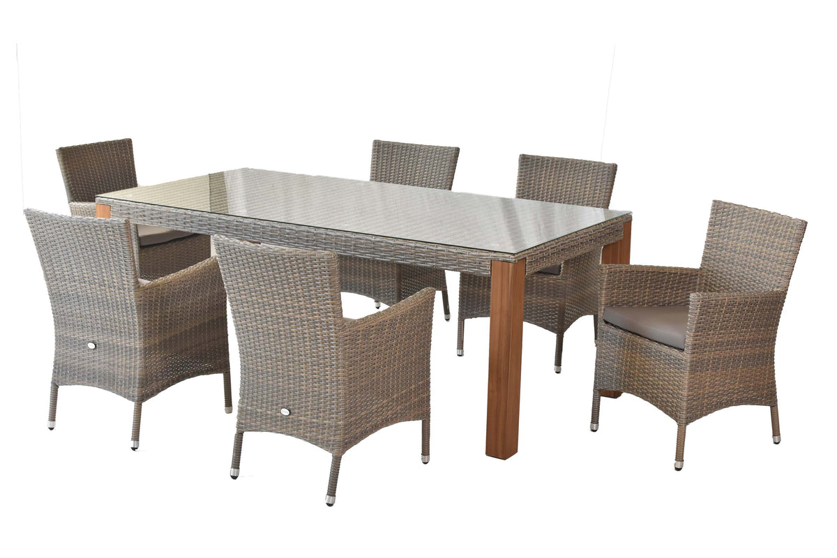 Teneriffa Set 13tlg.
Aluminium/Kunstoffgeflecht