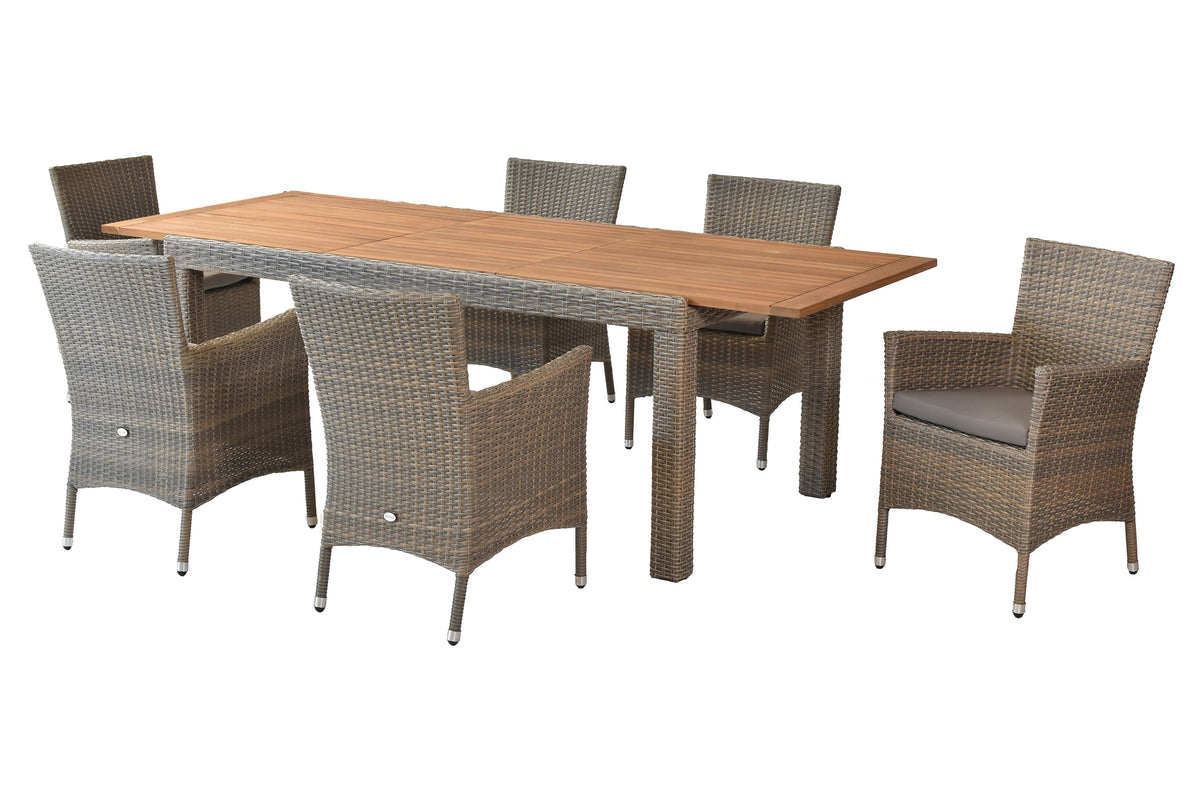 Teneriffa Set 13tlg.
Aluminium/Kunstoffgeflecht