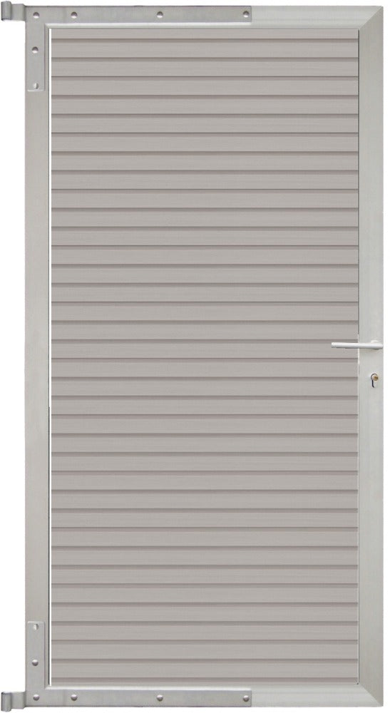 WAREN-Tor-Komplettset 90 x 173 cm, Füllung beige Rahmen silber