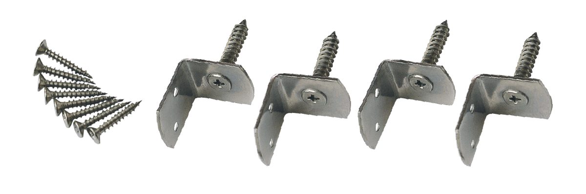 Schraublaschen (L-Winkel) Edelstahl V2A (Set 4 Stück)