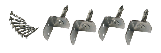 Schraublaschen (L-Winkel) Edelstahl V2A (Set 4 Stück)