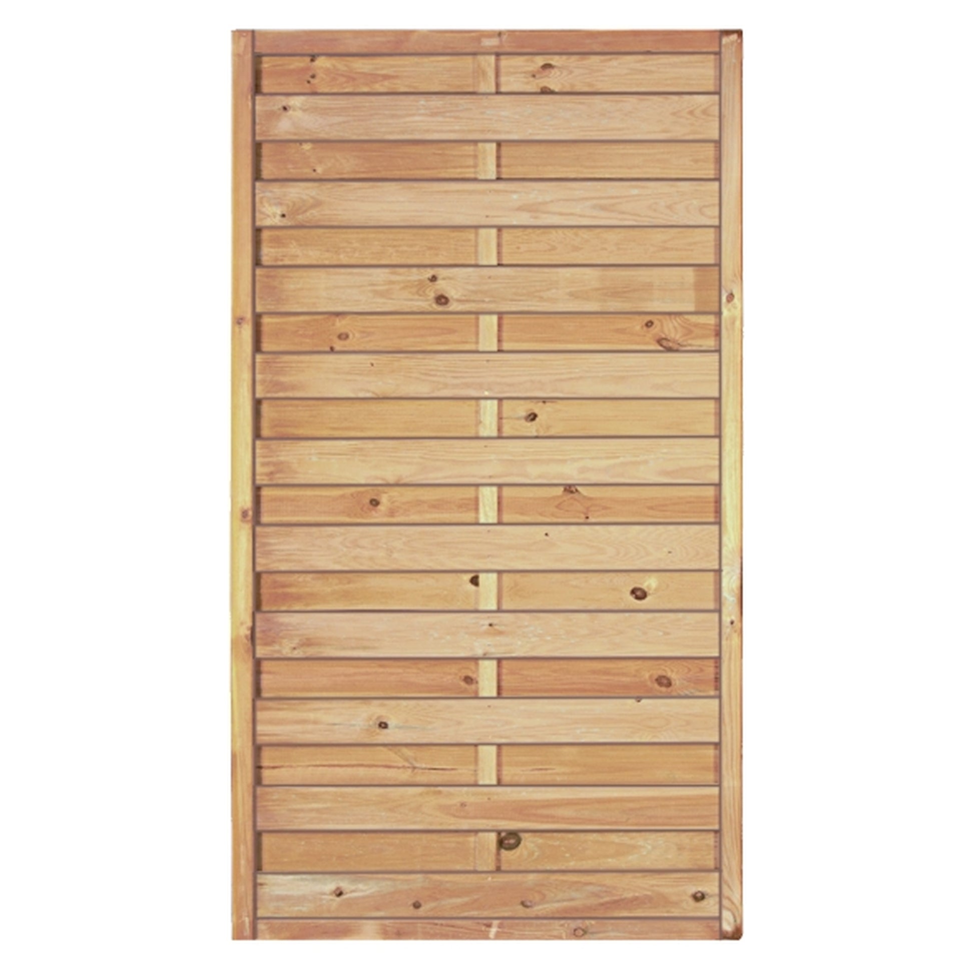 Maxi-Massiv-Zaun 100 x 180 cm
Rahmen 45/45 mm, kdi grün
Lamellen geriffelt & geschraubt