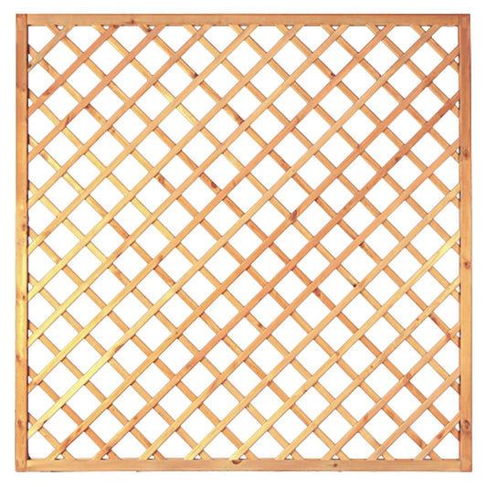Diagonal-Rankzaun 180 x 180 cm
MW 10 x 10 cm, Rahmen 45/45 mm, kdi grün
Leisten 12 x 30 mm, genagelt