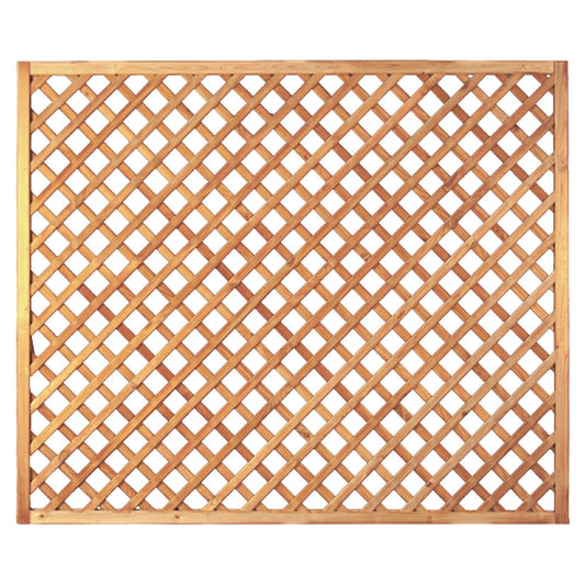 Diagonal-Rankzaun 180 x 150 cm
MW 6 x 6 cm, Rahmen 45/45 mm, kdi grün
Leisten 12 x 30 mm, genagelt