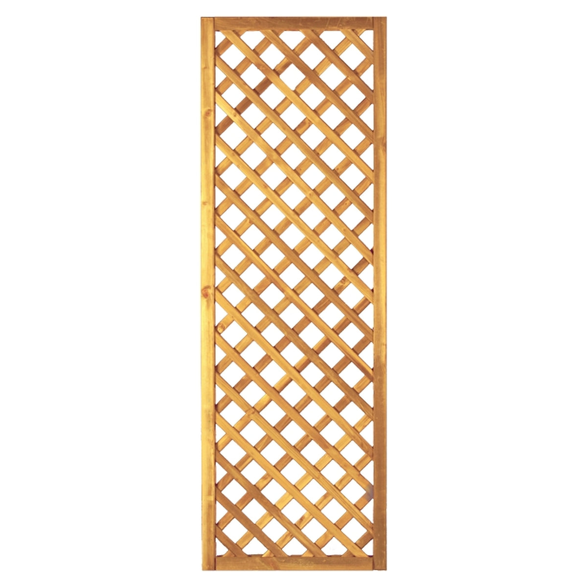 Diagonal-Rankzaun 60 x 180 cm
MW 6 x 6 cm, Rahmen 45/45 mm, kdi grün
Leisten 12 x 30 mm, genagelt
