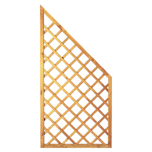 Diagonal-Rankzaun ECKE  90 x 180/90 cm
MW 10 x 10 cm, Rahmen 45/45 mm, kdi grün
Leisten 12 x 30 mm, genagelt
