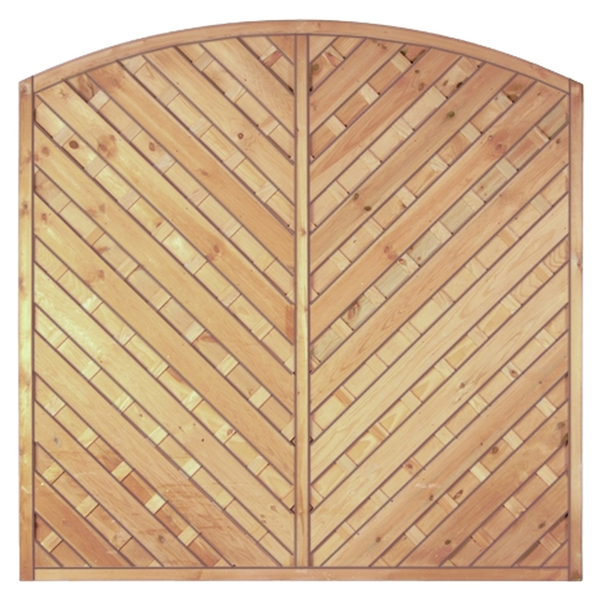 Maxi-Diagonal-Bogen 180 x 180/160 cm
Rahmen 45/45 mm, kdi grün
Lamellen geriffelt & geschraubt