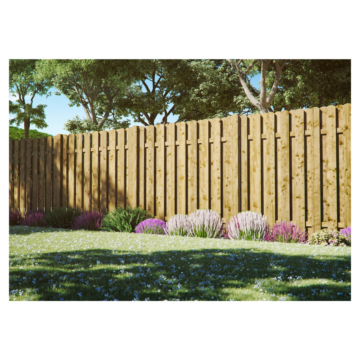 LIEKE-Serie gerade 180 x 180 cm
ohne Rahmen, kdi grün
Lamellen 14 x 120 mm, geschraubt