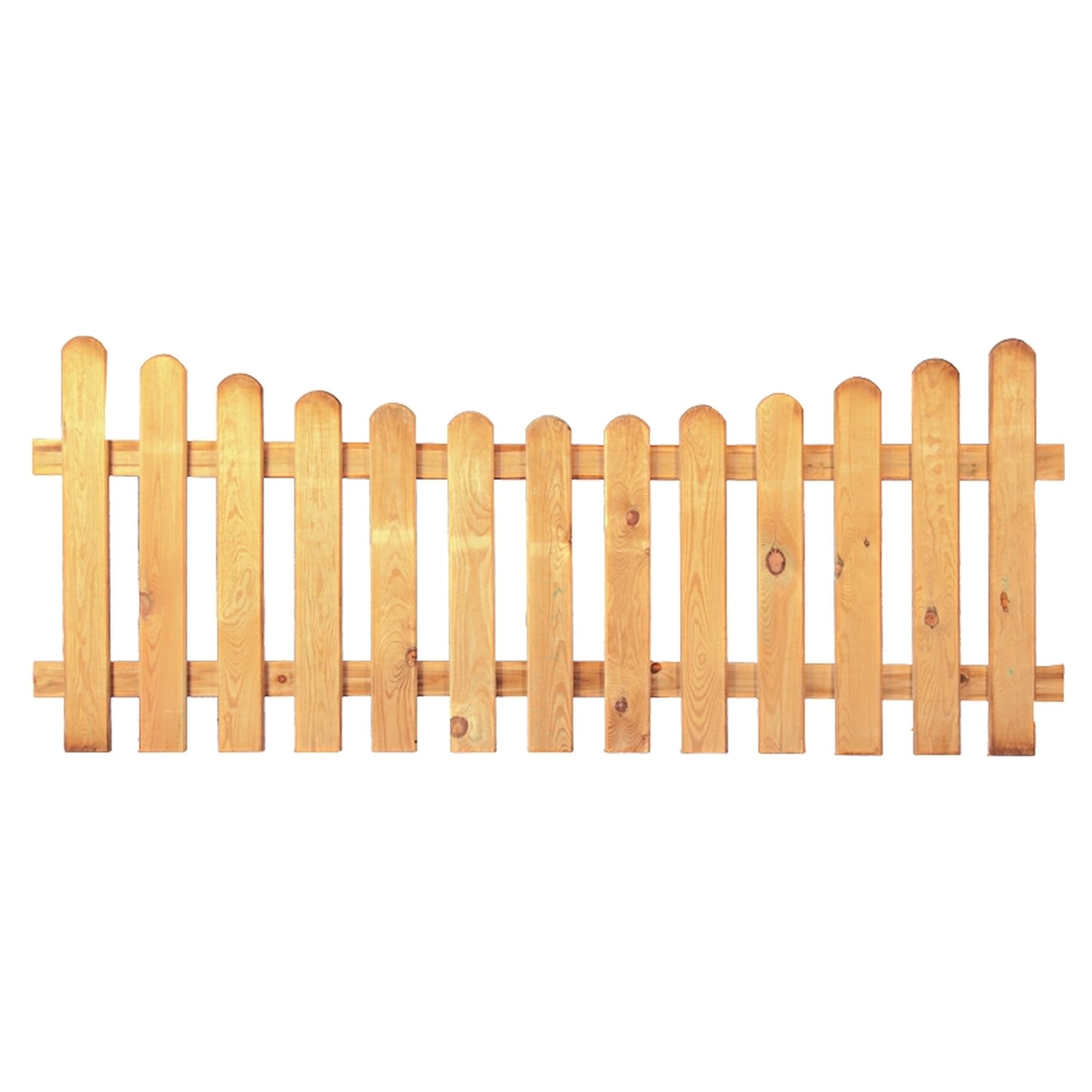 HEIKO-Gartenzaun Tiefbogen 200 x 80/65cm
Latten 20/90 mm, glatt, kdi grün
Riegel 25/70 mm