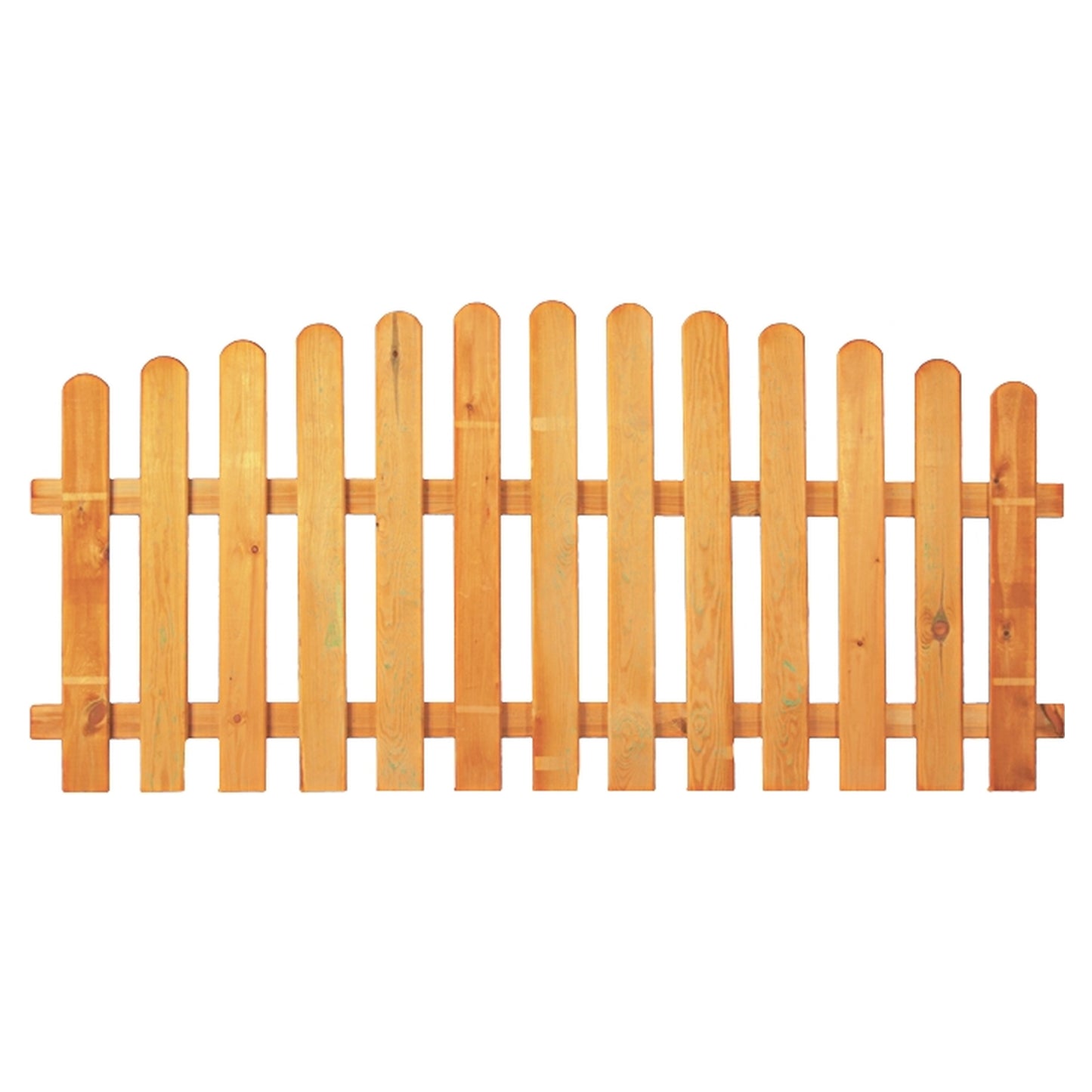 HEIKO-Gartenzaun Hochbogen 200 x 80/95cm
Latten 20/90 mm, glatt, kdi grün
Riegel 25/70 mm
