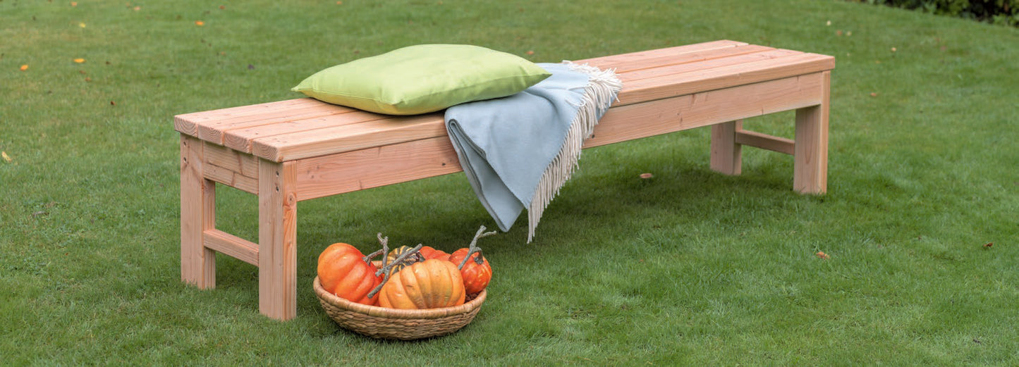 Gartenbank o. Lehne 130x44x45cm (BxHxT), DGL