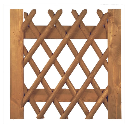 Jägerzaun Tor 100 x 100 cm
Latten 55 mm, kdi braun
ohne Beschlag, ohne Pfosten
