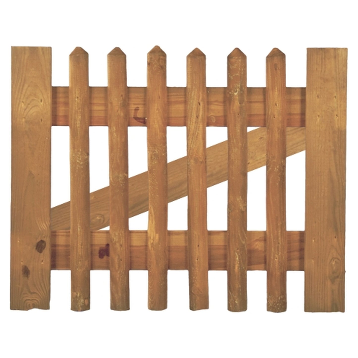 Senkrechtzaun Tor 100 x 80 cm
Latten 55 mm, kdi braun
ohne Beschlag, ohne Pfosten