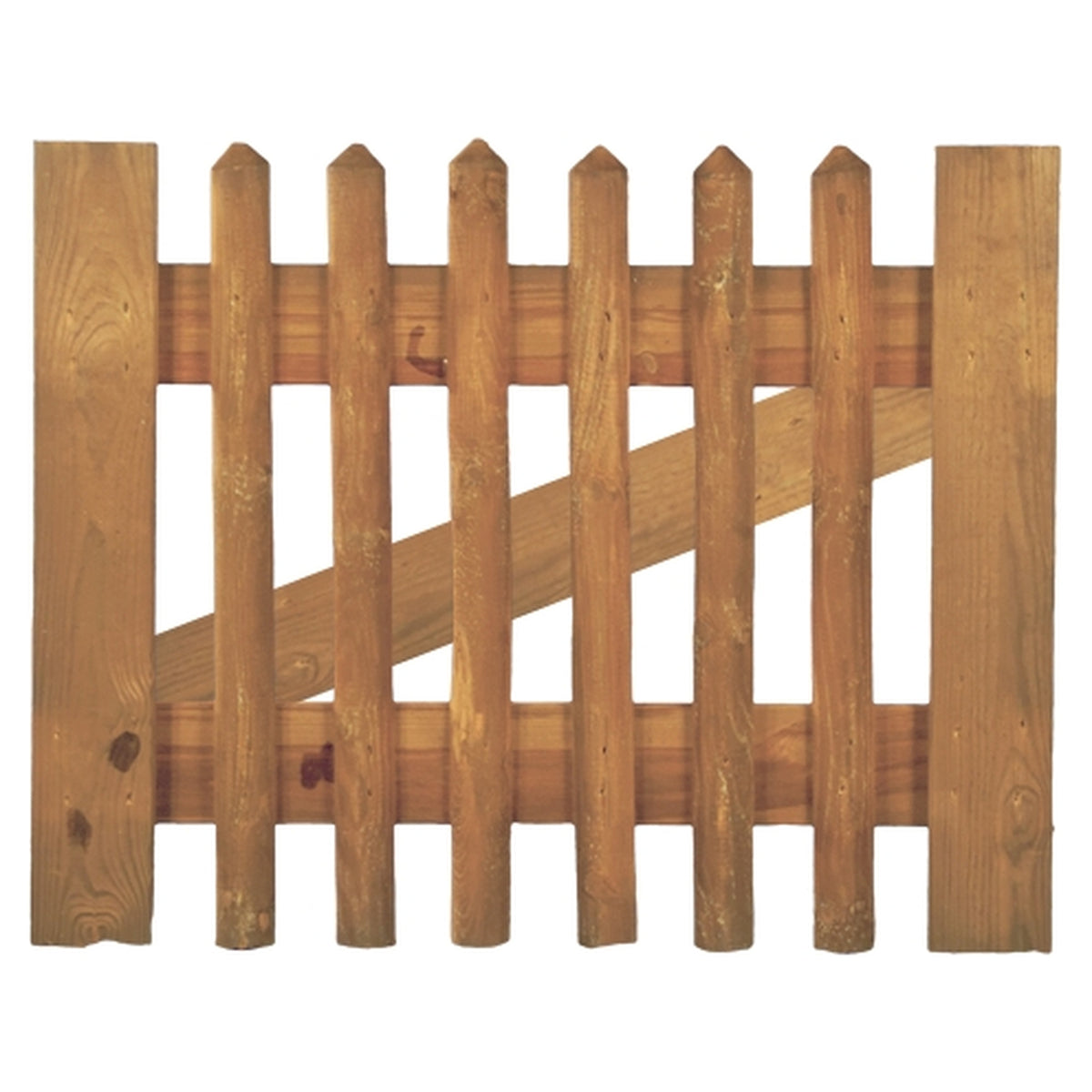 Senkrechtzaun Tor 100 x 80 cm
Latten 55 mm, kdi braun
ohne Beschlag, ohne Pfosten