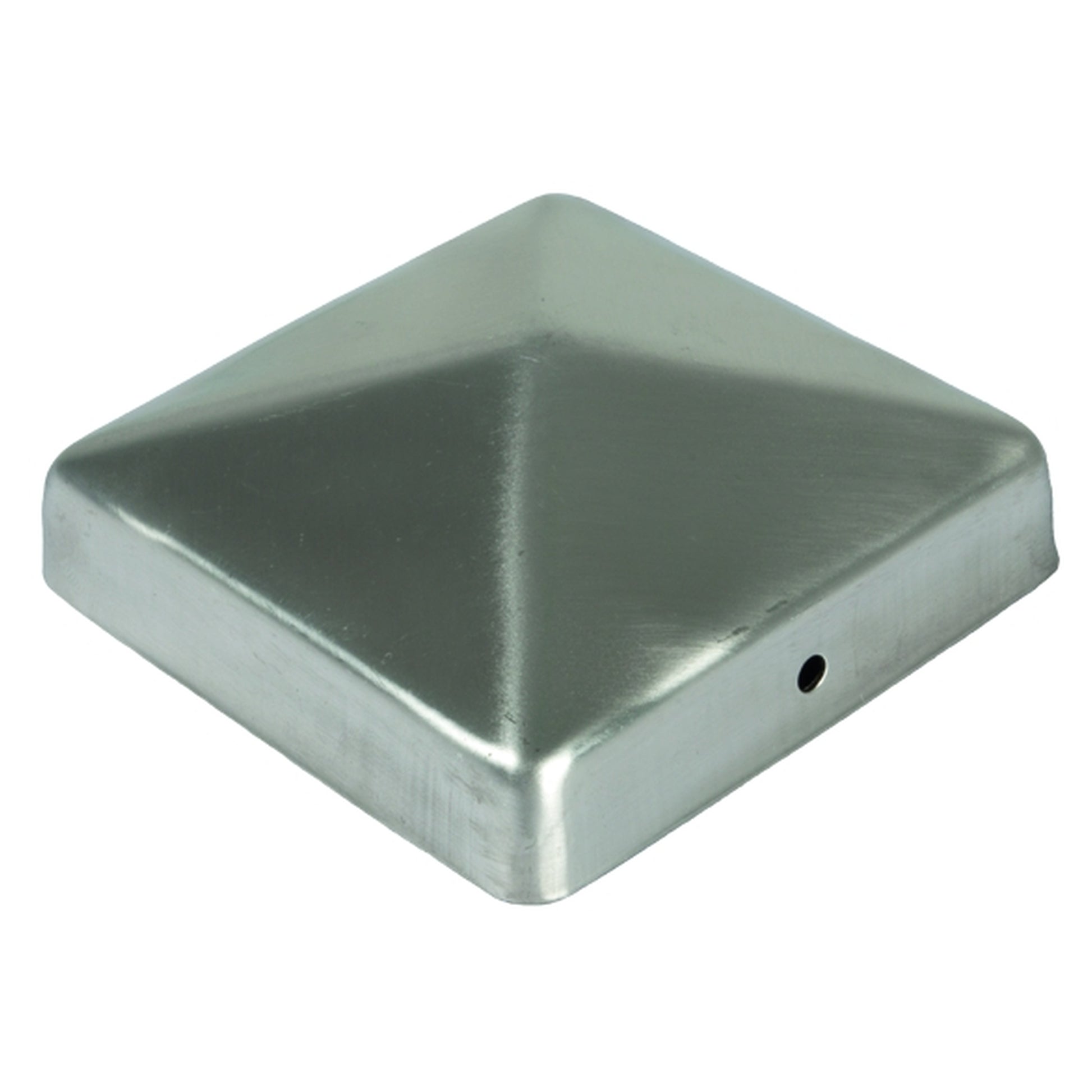 Pfostenabdeckung aus Metall 7 x 7 cm 
Pyramide Edelstahl