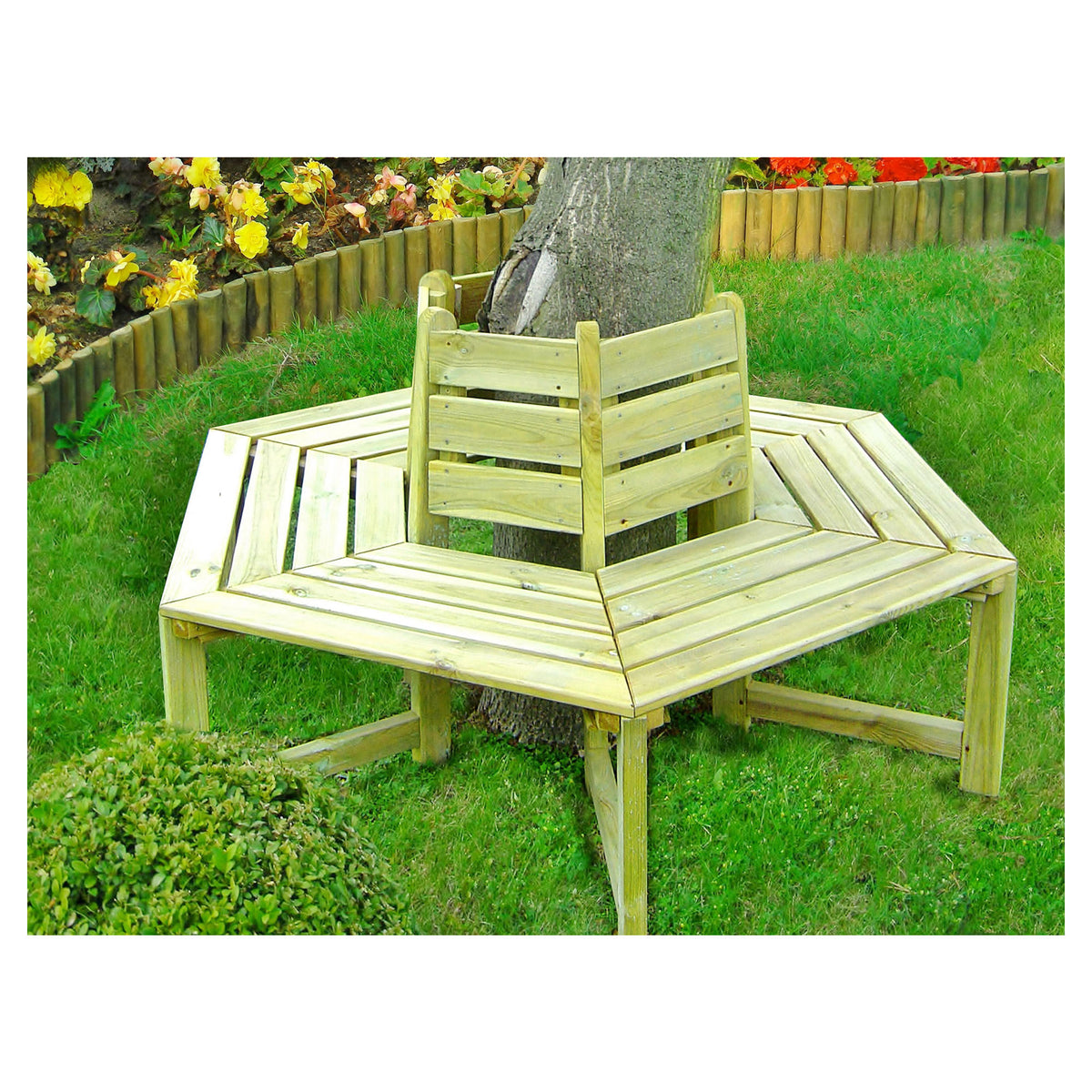 LUTZ Baumbank  
Außendurchmesser 180 cm, Höhe 85/40 cm
kdi-grün, Bausatz