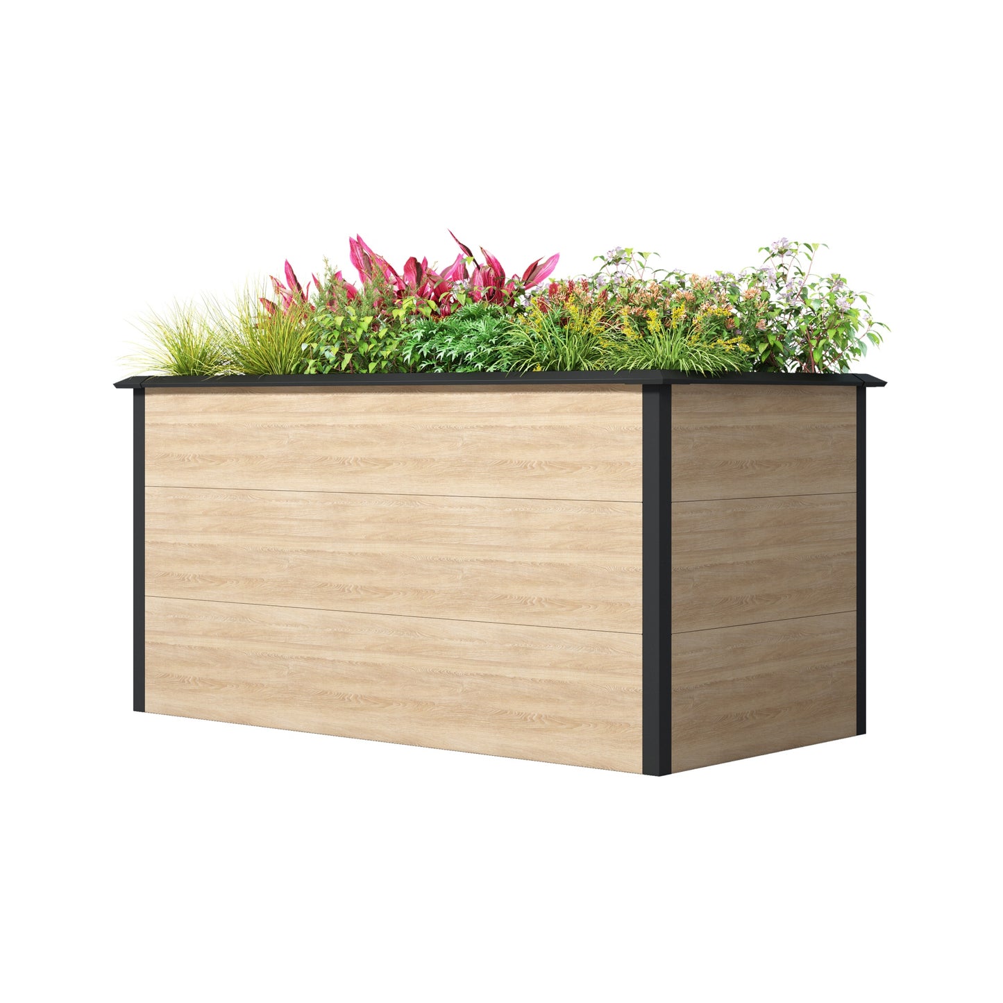 EMMI Metall-Hochbeet Holzdekor
150 x 75 x 77 cm, Stahl verz. pulverbesch.
mit Schneckenschutzkante
