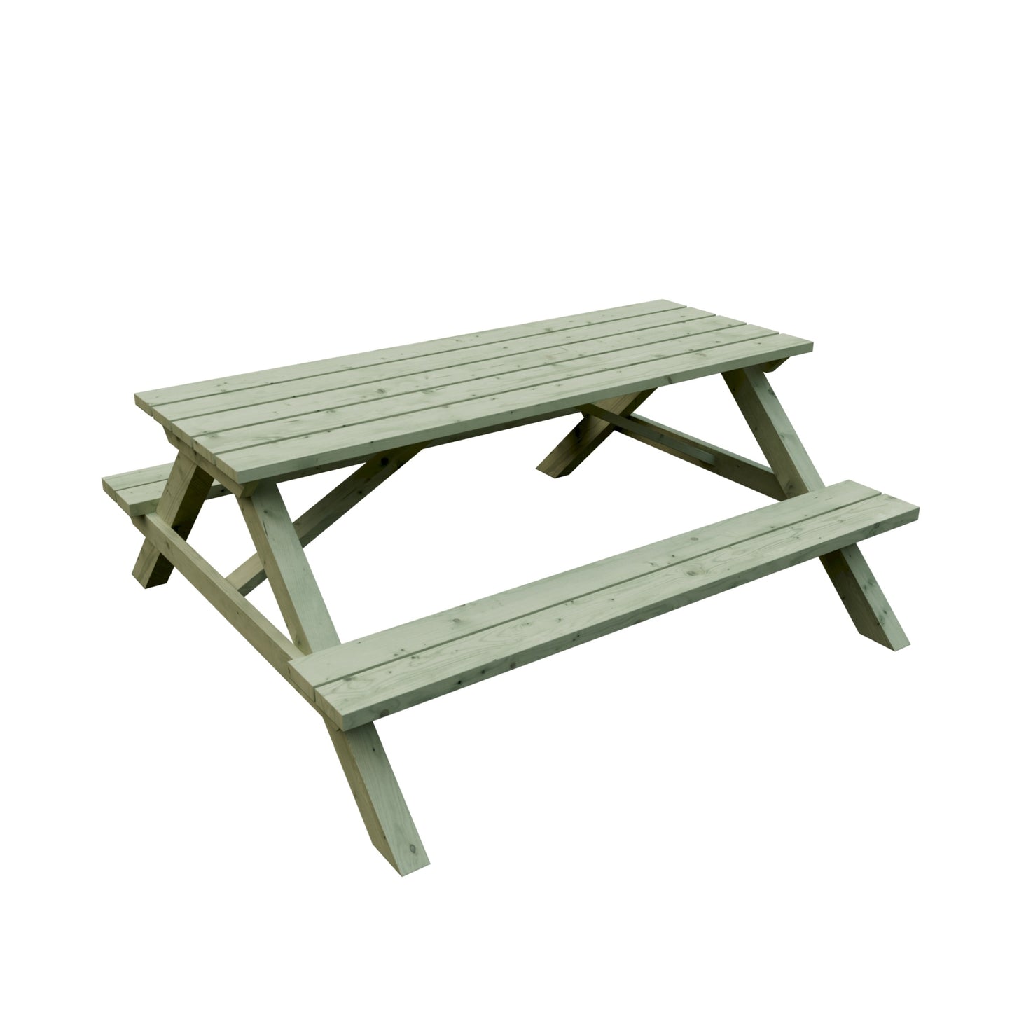 ELLA Picknicktisch rechteckig
B 180 x T 170 x H 75 cm, kdi-grün
Sitzbohlen 40 mm stark, Tischbohlen ca. 30 x 120 mm stark