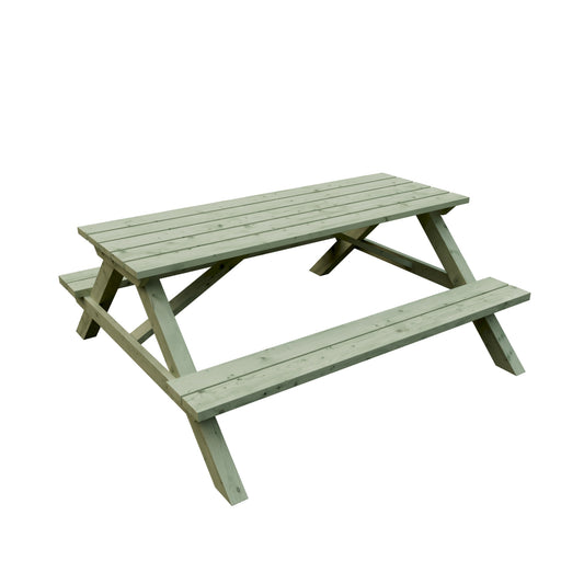 ELLA Picknicktisch rechteckig
B 180 x T 170 x H 75 cm, kdi-grün
Sitzbohlen 40 mm stark, Tischbohlen ca. 30 x 120 mm stark