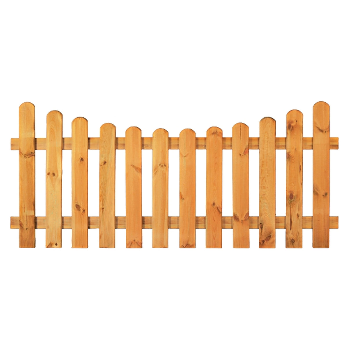 HEIKO-Gartenzaun Unterbogen 
180 x 80/65 cm, kdi-grün
Latten 20/90 mm, glatt; Riegel 25/70 mm