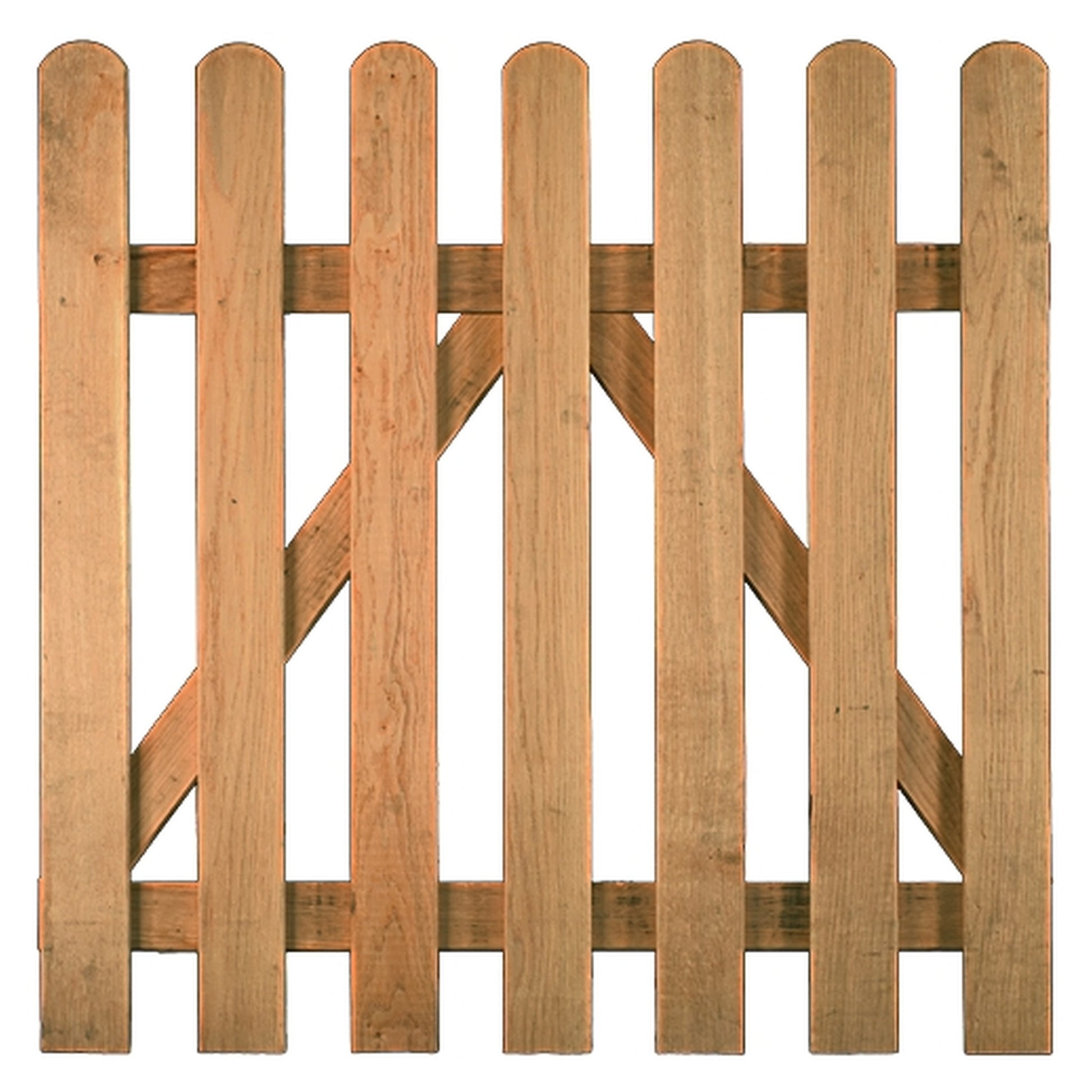 LUKA-Staketenzaun - TOR Eiche 
100 x 100 cm, gerade
Latten 20/90 mm, glatt; Riegel 28/70 mm