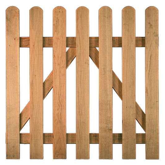 LUKA-Staketenzaun - TOR Eiche 
100 x 100 cm, gerade
Latten 20/90 mm, glatt; Riegel 28/70 mm