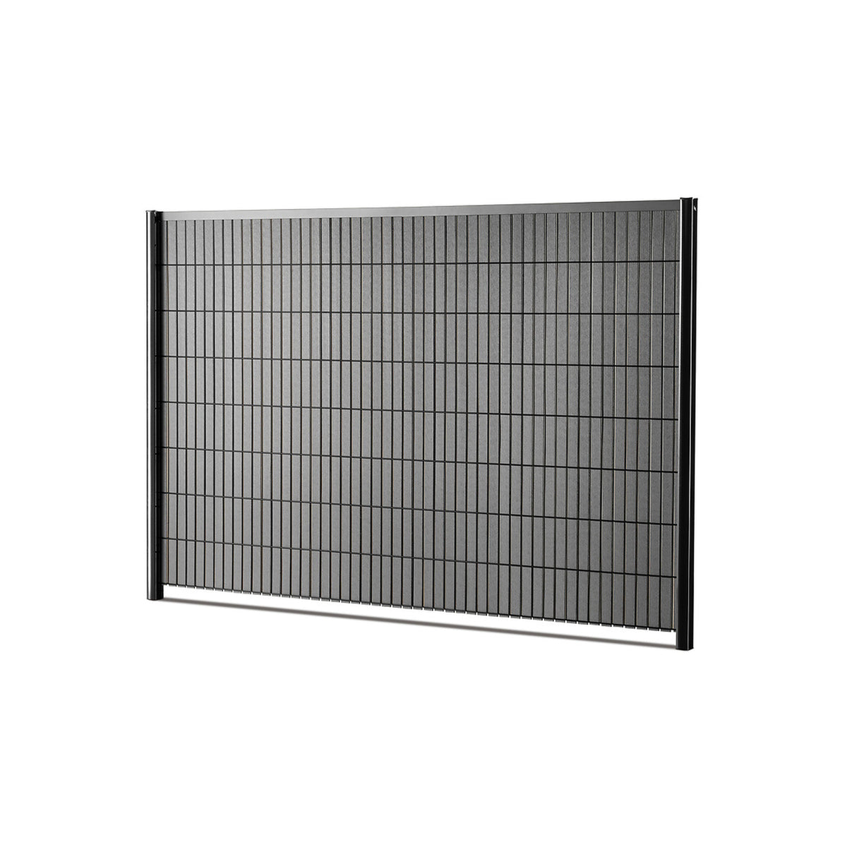WPC-Streifen für DSM braun, Set für 1 Feld L250 x H163 cm inkl. Hakenleiste + Alu-Abschlussprofil