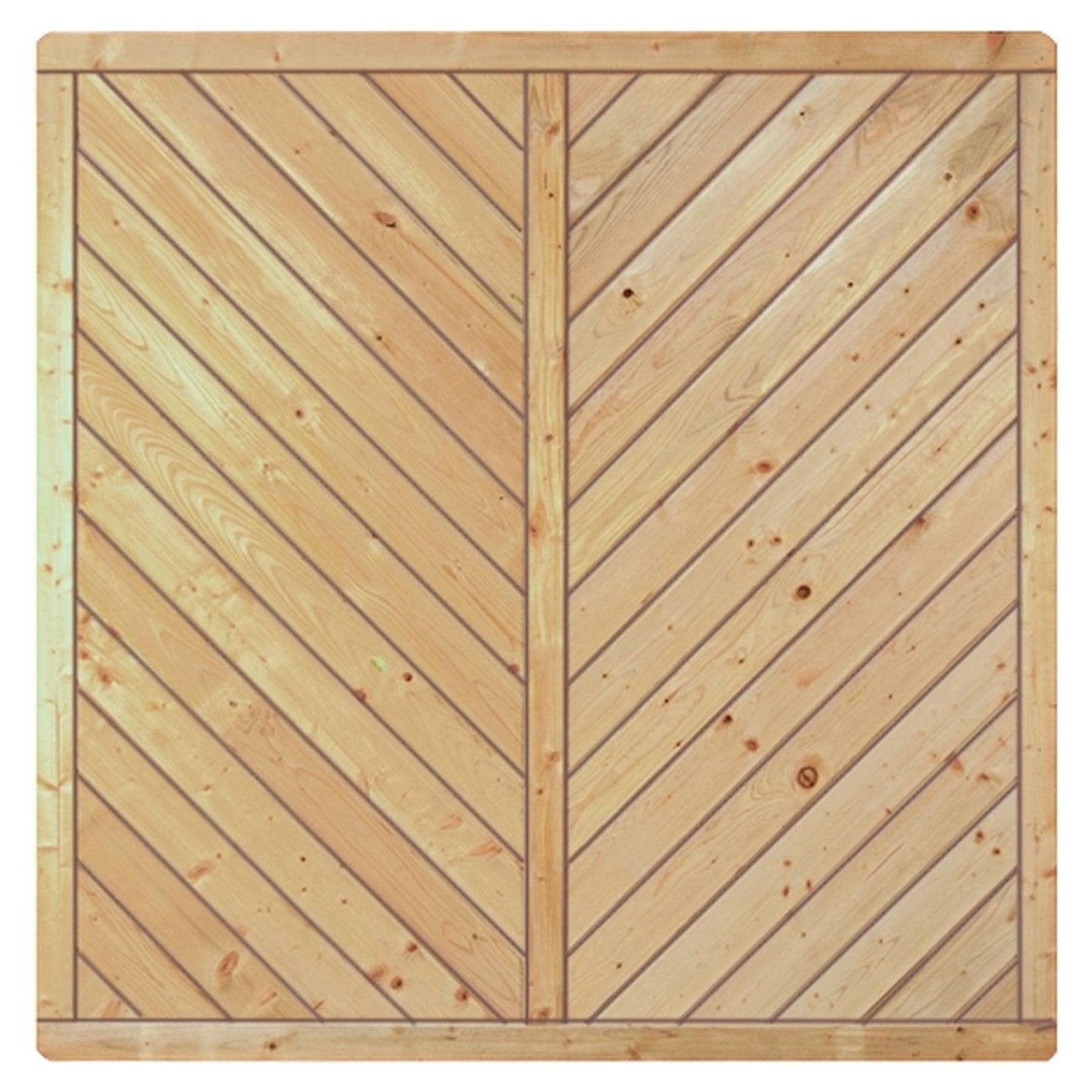 CLASSIC-Serie-Diagonal 
180 x 180 cm, kdi-grün
Rahmen 40/70 mm, Profilbretter 16/118 mm